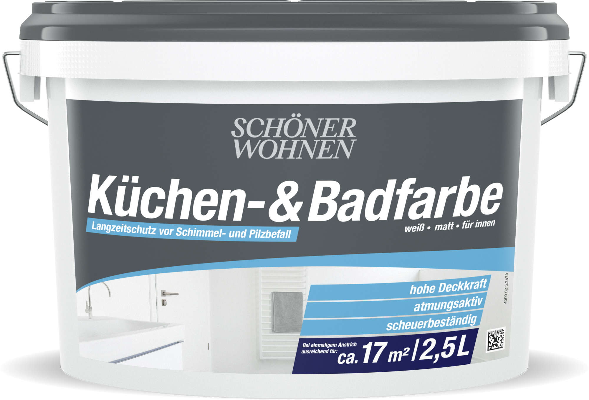 2,5L Schöner Wohnen Küchen-& Badfarbe matt, 0000 Weiß 2,5L Schöner Wohnen Küchen-& Badfarbe matt, 0000 Weiß