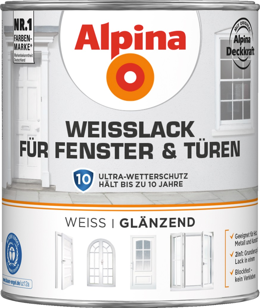 2l ALPINA Weißlack für Fenster & Türen glänzend 2l ALPINA Weißlack für Fenster & Türen glänzend