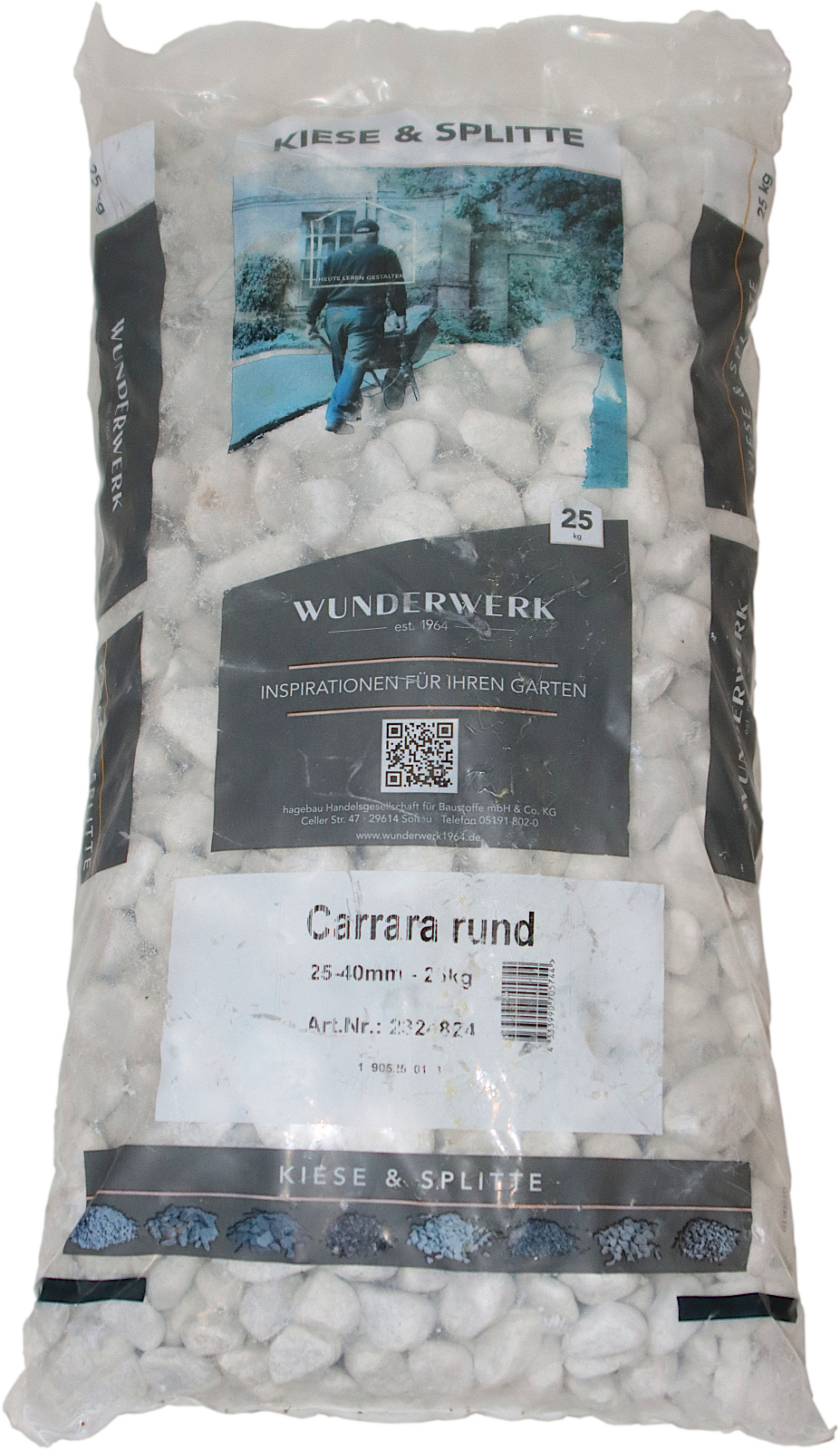 25kg Carrara rund 25-40 mm, WUNDERWERK est 1964 25kg Carrara rund 25-40 mm, WUNDERWERK est 1964