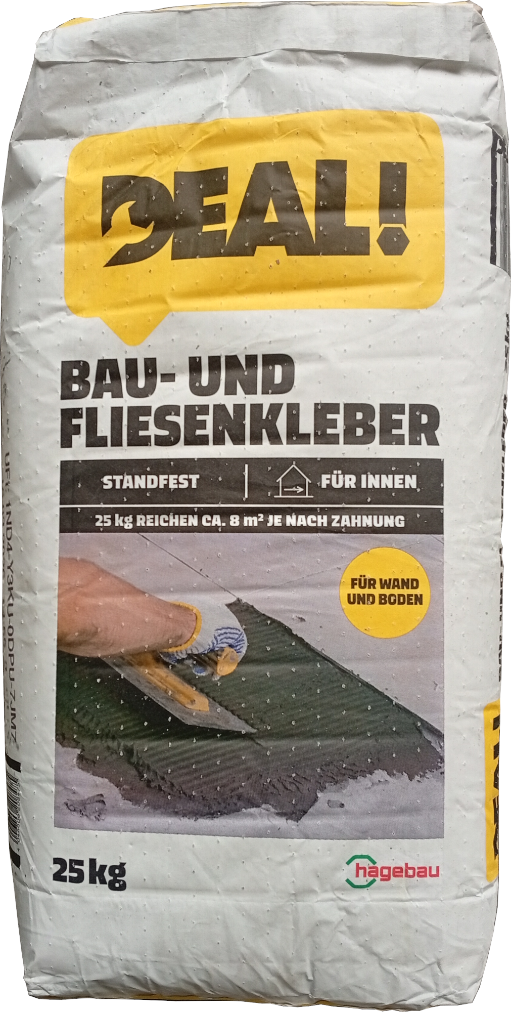 25kg DEAL! Bau- und Fliesenkleber grau, innen