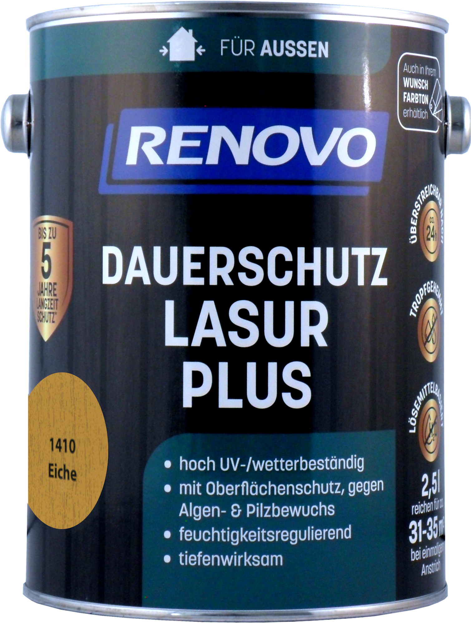 2,5L Renovo Dauerschutzlasur PLUS Nr.1410 eiche