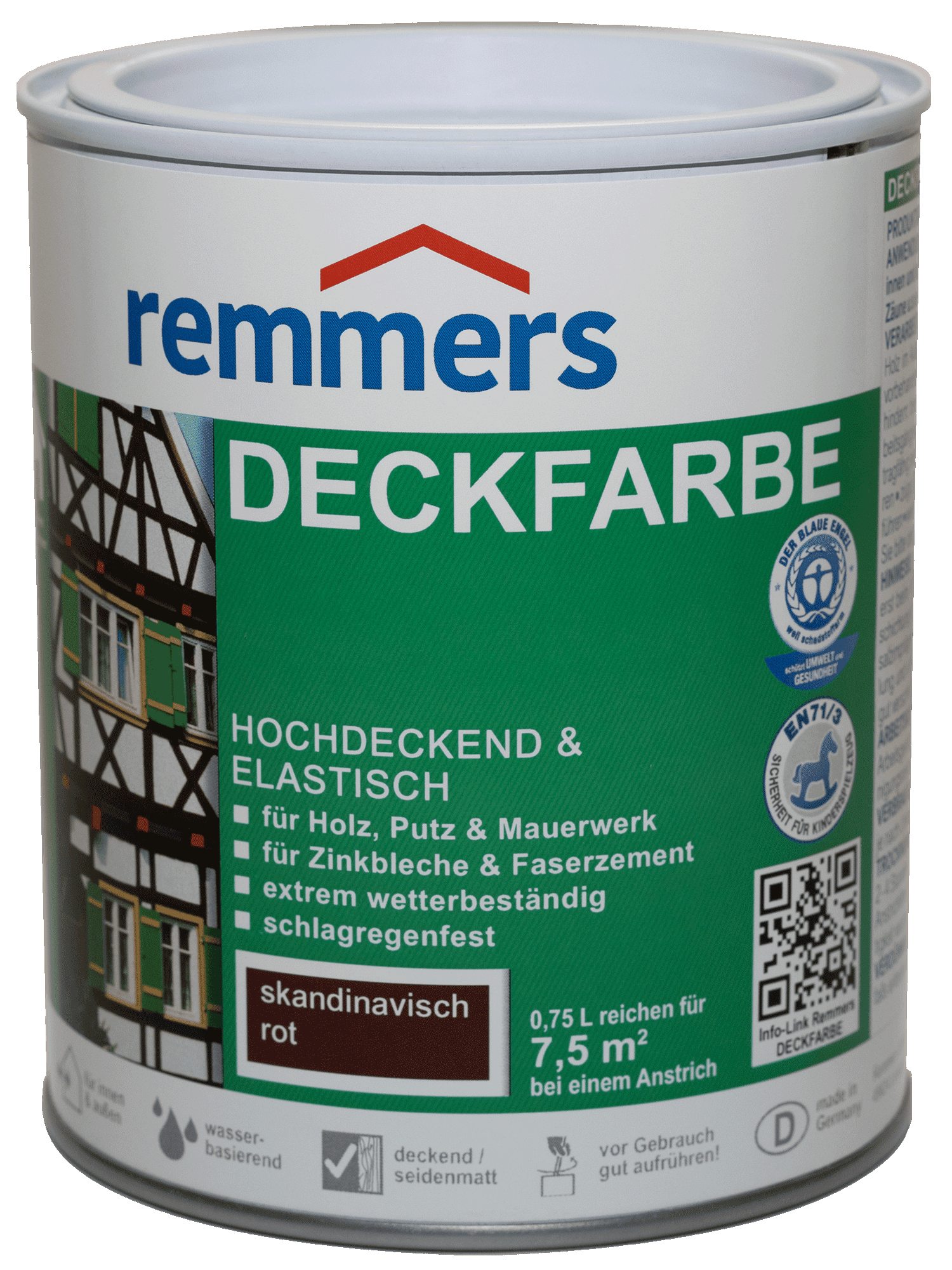 750ml Remmers Deckfarbe Skandinavish Rot 750ml Remmers Deckfarbe Skandinavish Rot
