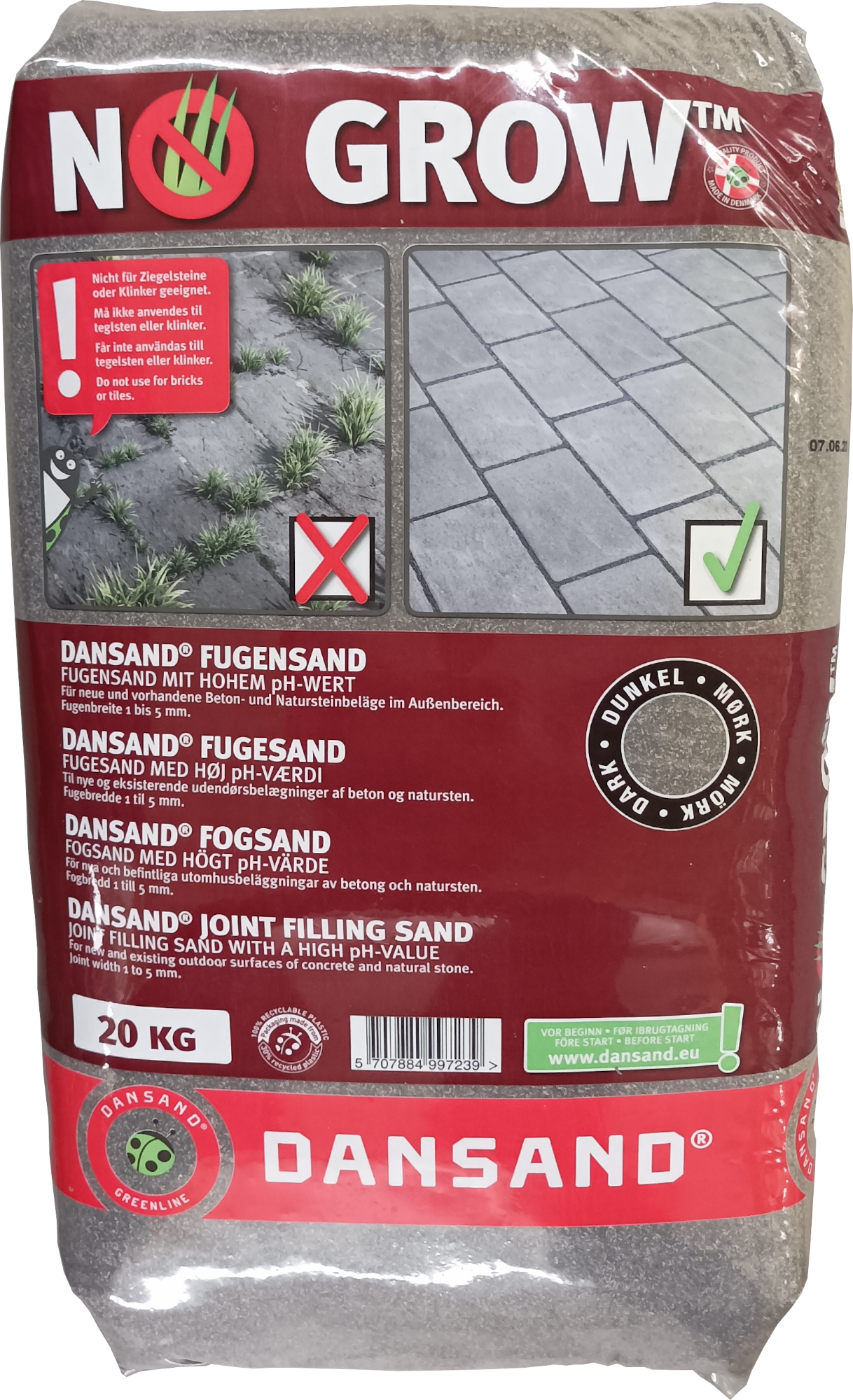 20kg DANSAND NoGrow Fugensand, anthrazit 20kg DANSAND NoGrow Fugensand, anthrazit