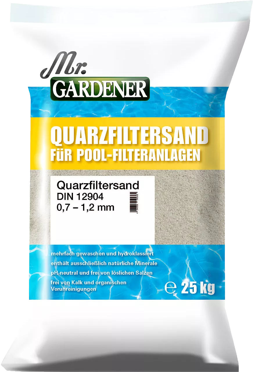 25kg Filtersand Körnung 0,7mm-1,2mm Mr.Gardener 25kg Filtersand Körnung 0,7mm-1,2mm Mr.Gardener
