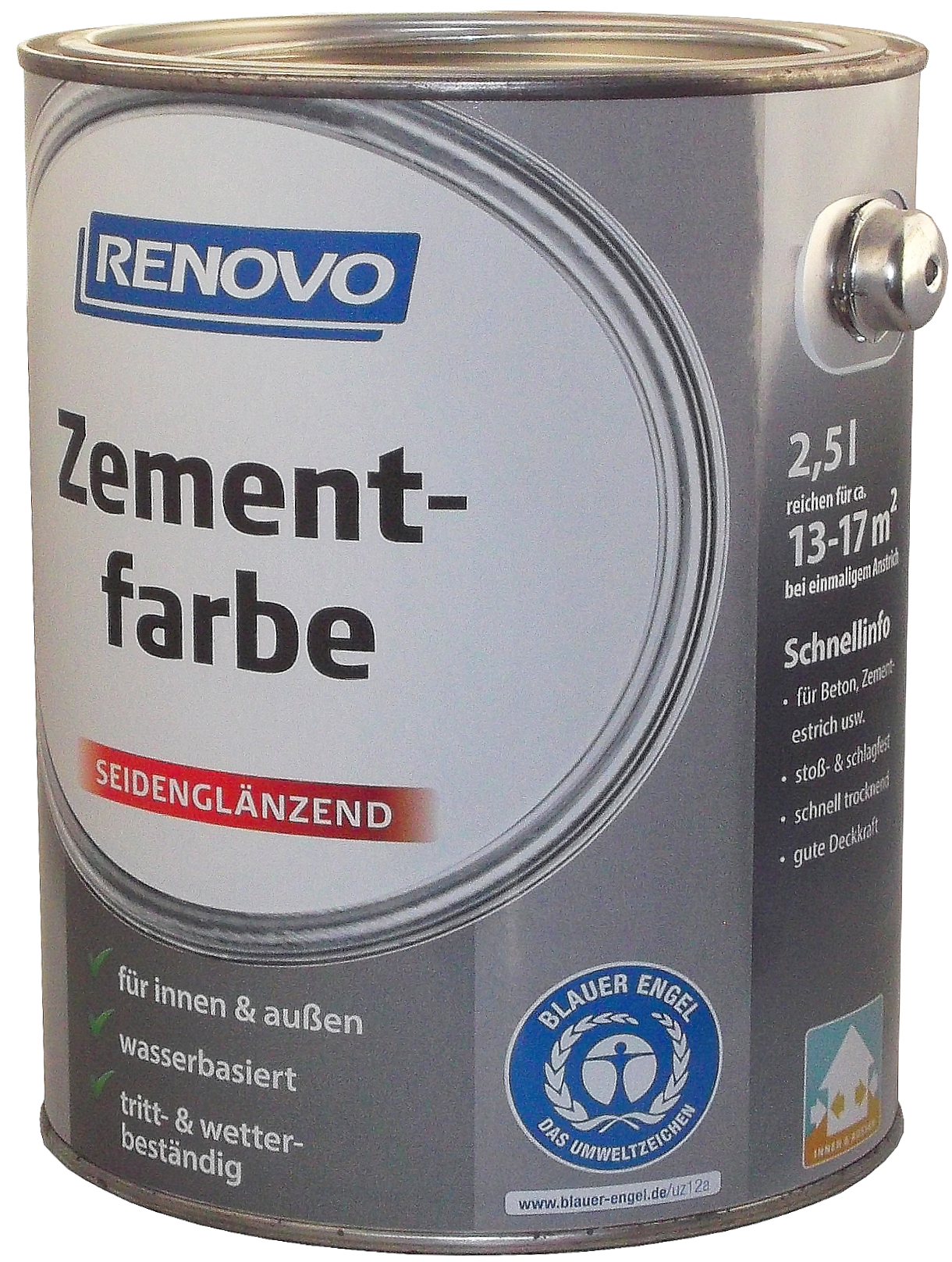 2,5L Renovo Zementfarbe steingrau RAL7030 2,5L Renovo Zementfarbe steingrau RAL7030