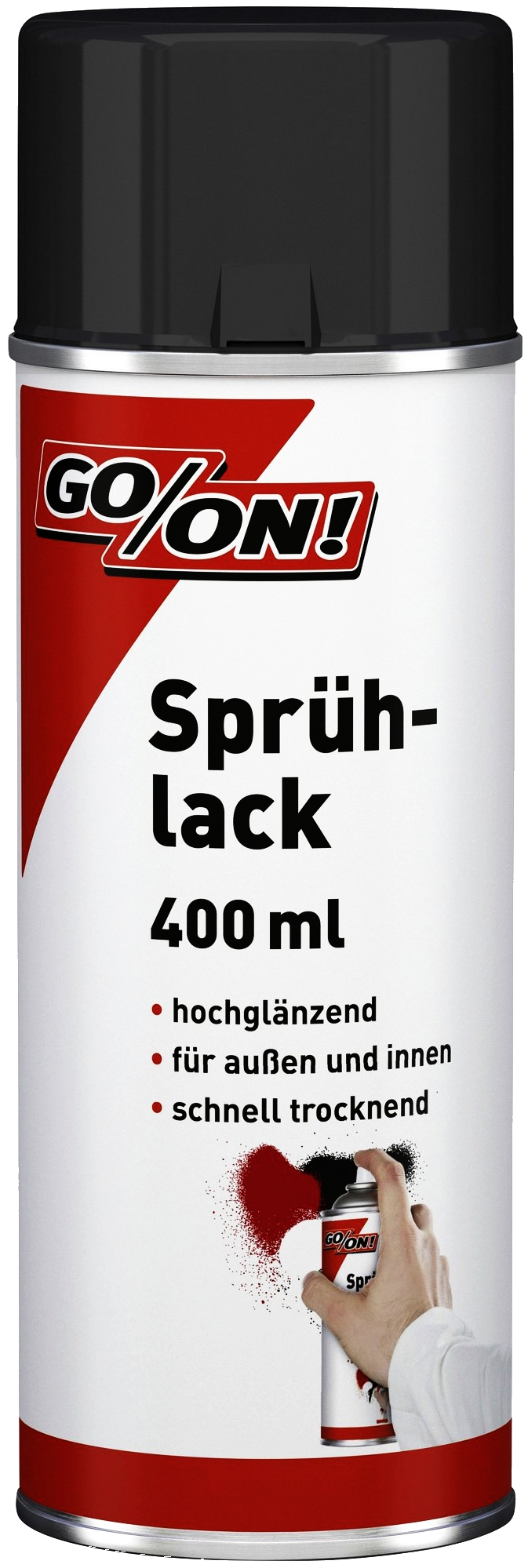 400ml Go/On Sprühlack Farbspray hochglanz schwarz 400ml Go/On Sprühlack Farbspray hochglanz schwarz
