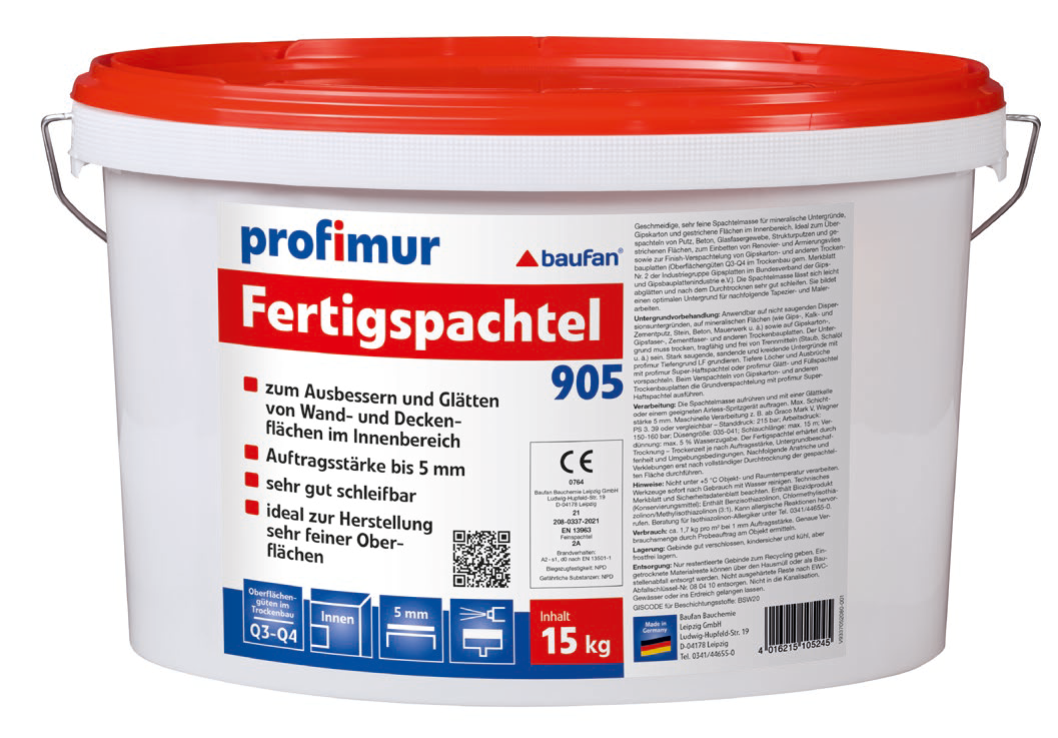 15kg Baufan profimur Fertigspachtel 905 15kg Baufan profimur Fertigspachtel 905