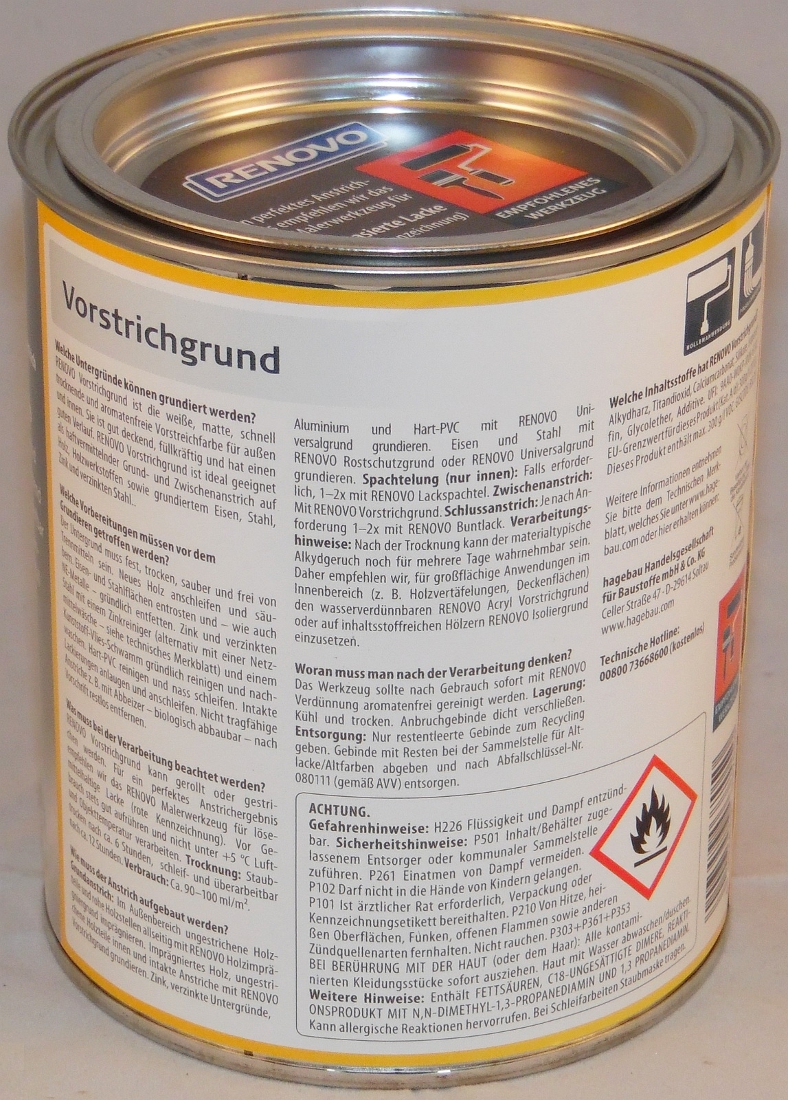750ml Renovo Vorstrichgrund weiss Matt 750ml Renovo Vorstrichgrund weiss Matt