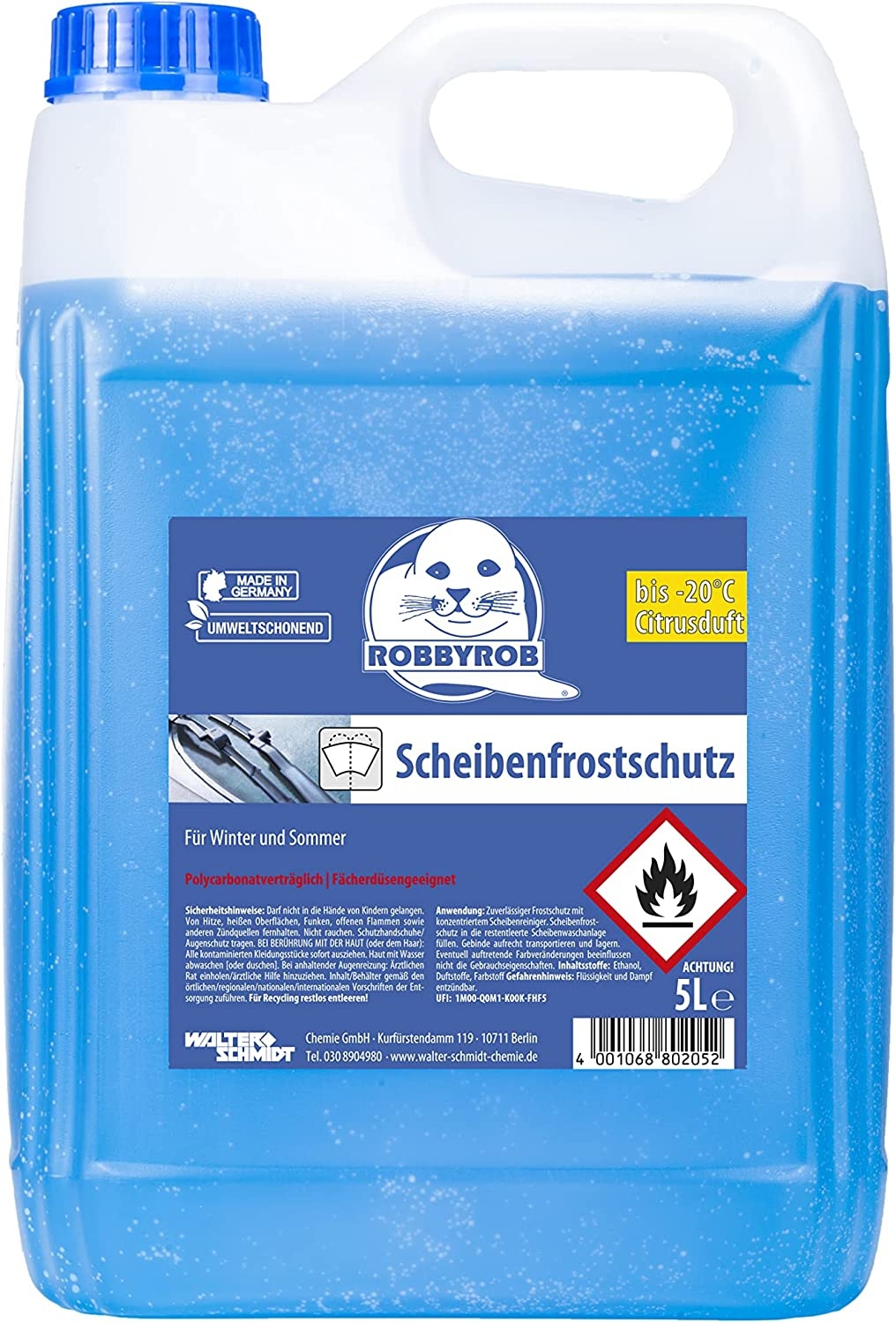 5L RobbyRob Klarblick für Scheibenwaschanlage bis -20° 5L RobbyRob Klarblick für Scheibenwaschanlage bis -20°