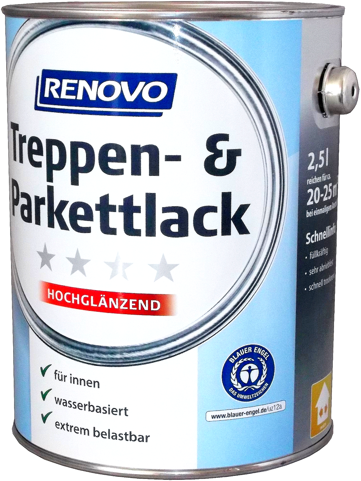 2,5L Renovo Treppen- und Parkettlack hochglänzend