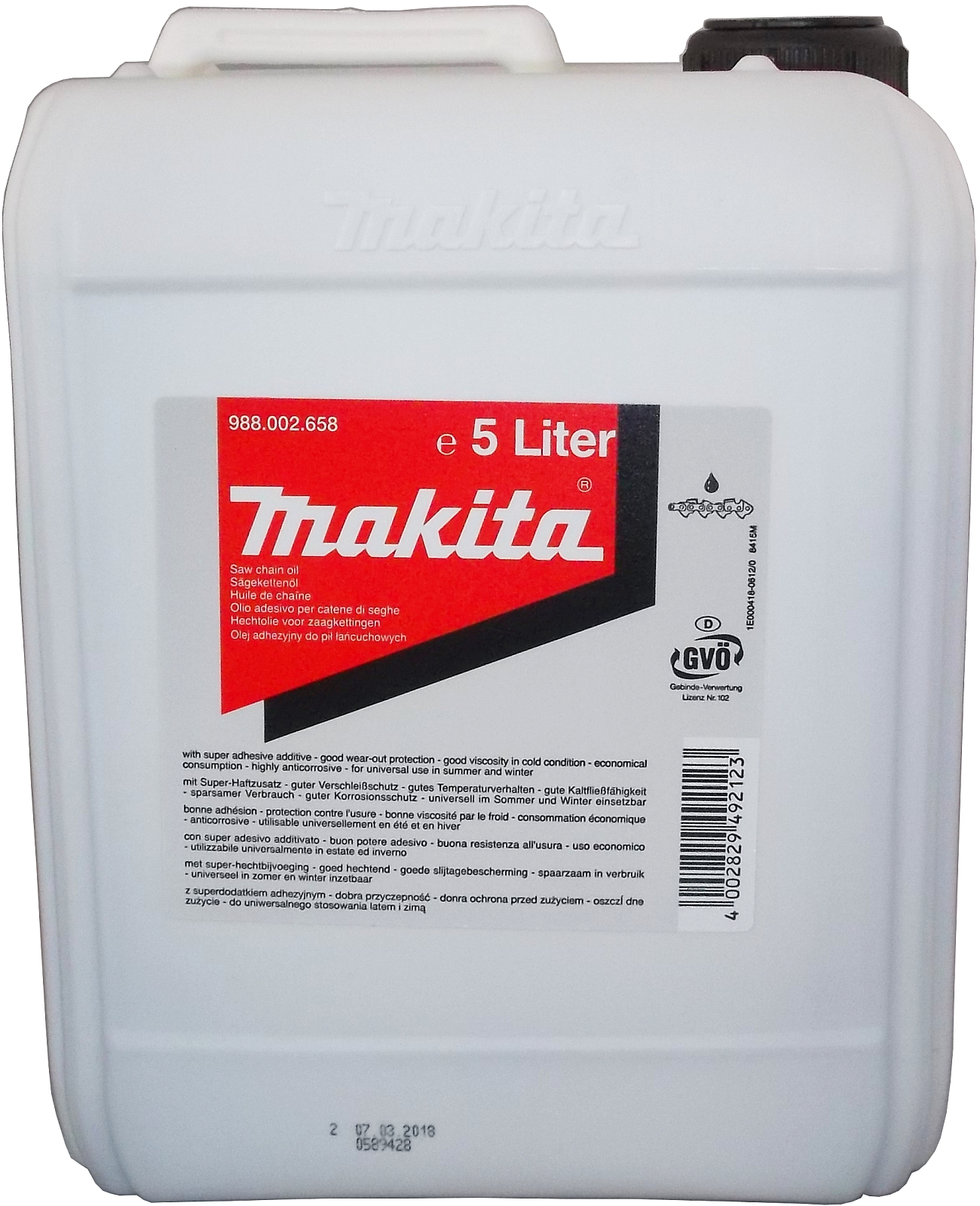 5 Liter Makita Sägekettenöl Mineral Plus, mineralisch 5 Liter Makita Sägekettenöl, mineralisch