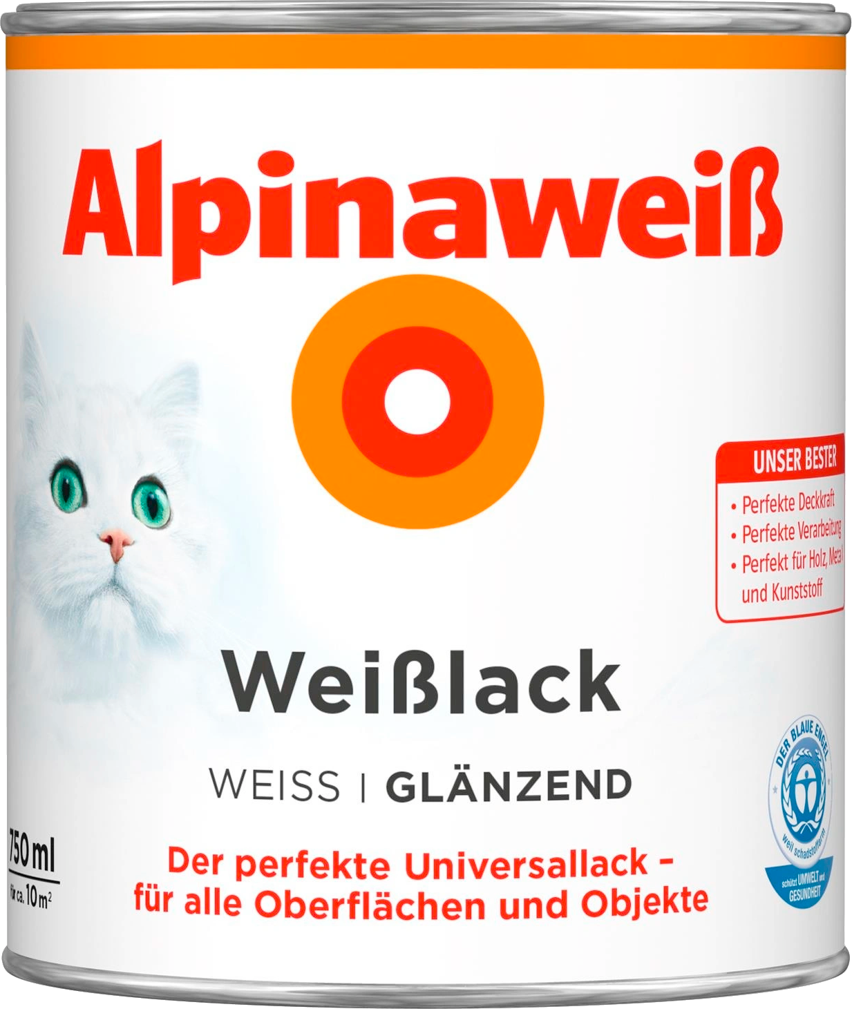 750ml ALPINA Alpinaweiß Weißlack glänzend