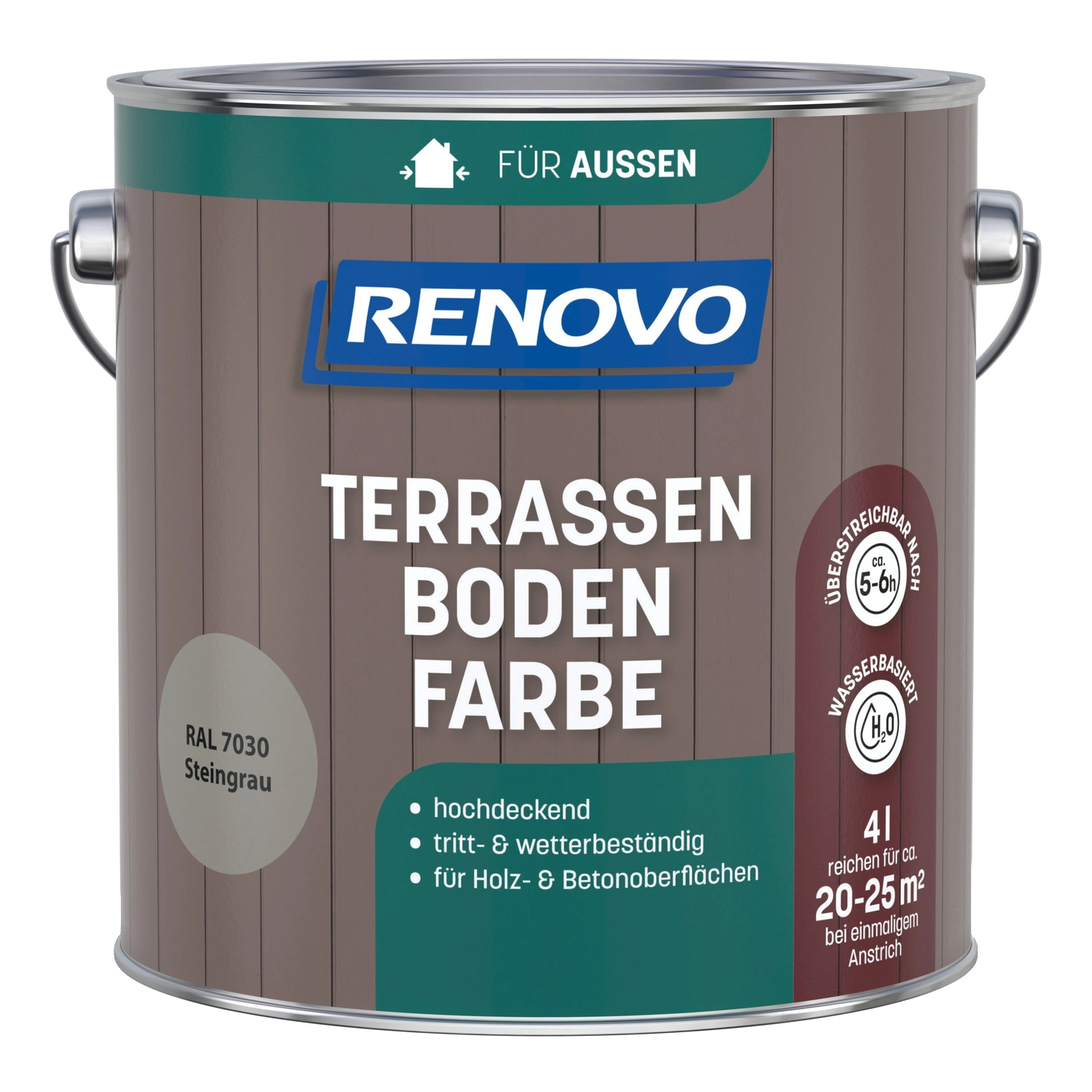 4l Renovo Terrassenbodenfarbe Steingrau