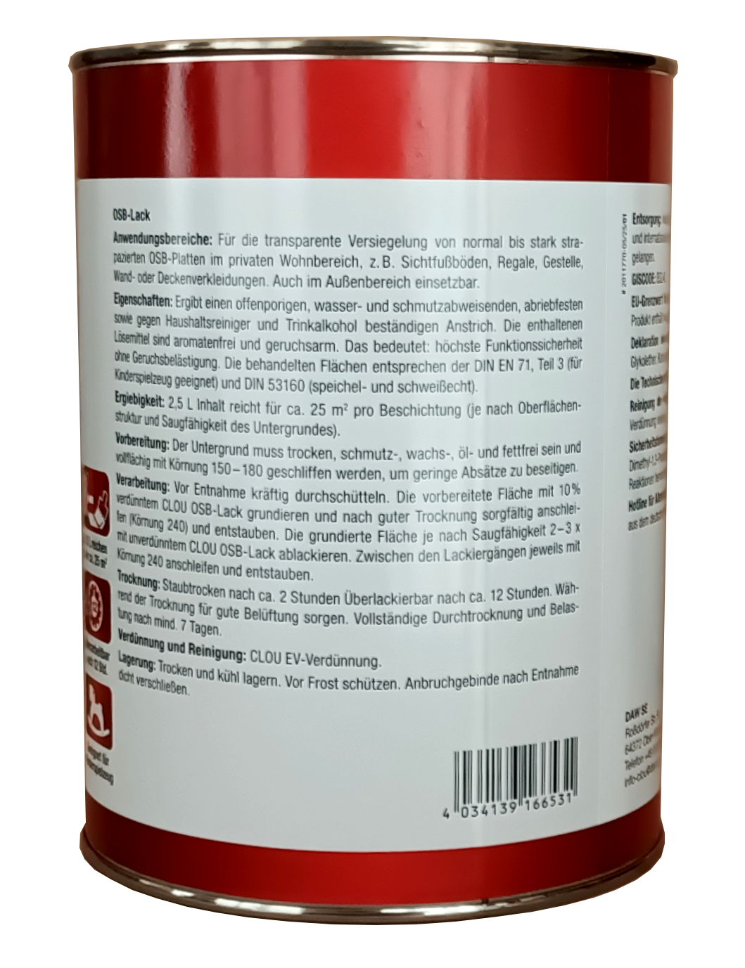 2,5L Clou OSB-Lack farblos wasser- und schmutzabweisend