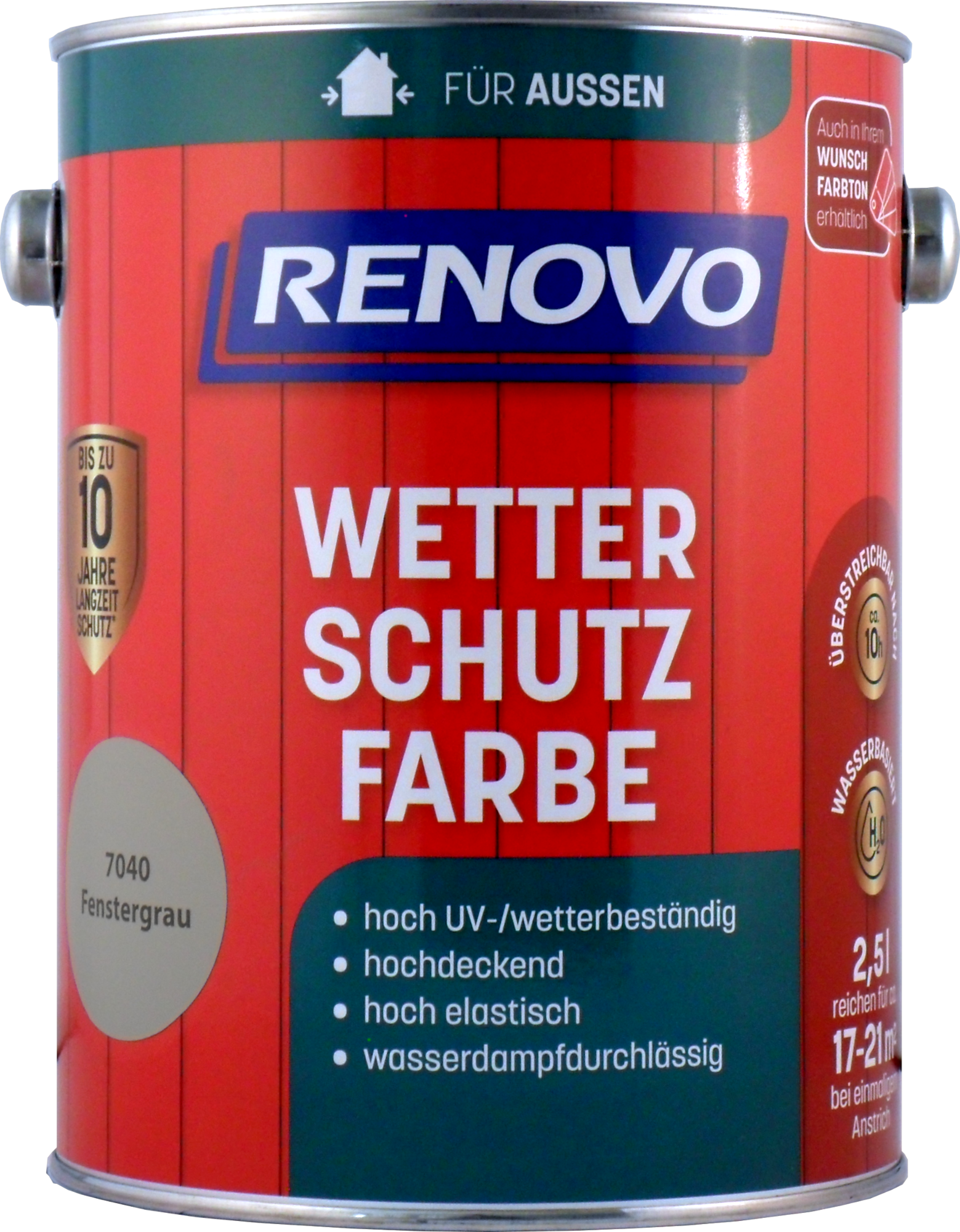 2,5L Renovo Wetterschutzfarbe RAL 7040 Fenstergrau 2,5L Renovo Wetterschutzfarbe RAL 7040 Fenstergrau