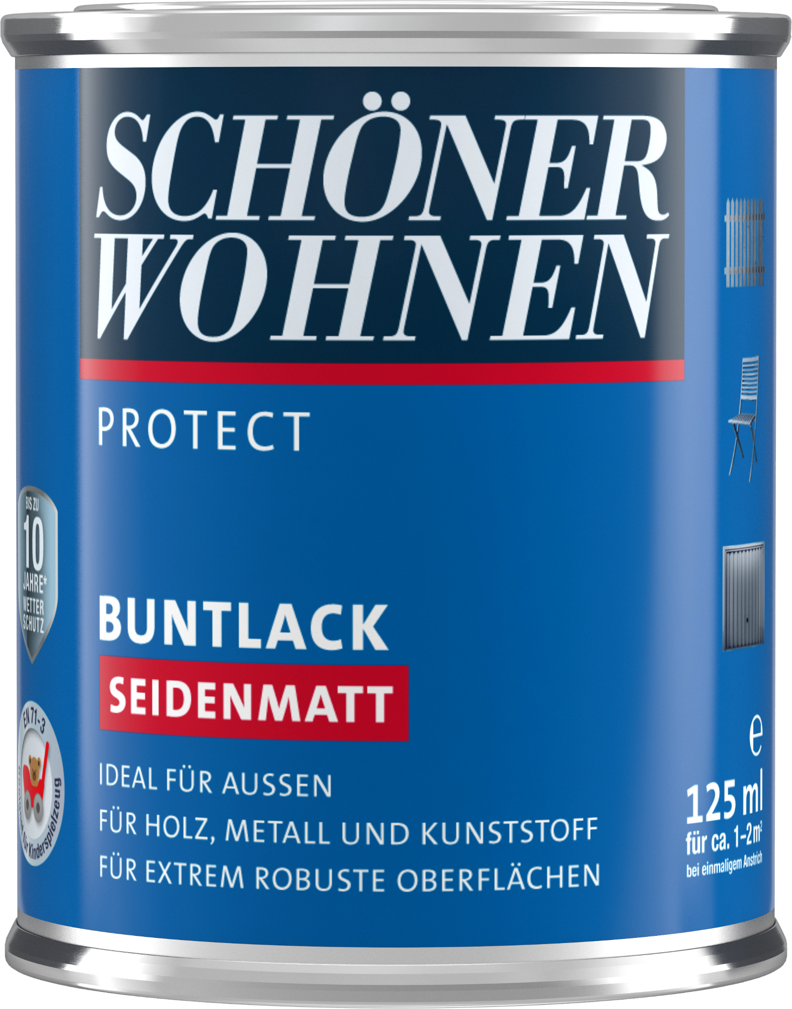 125ml Schöner Wohnen Protect Buntlack seidenmatt 8563 Muskatbraun