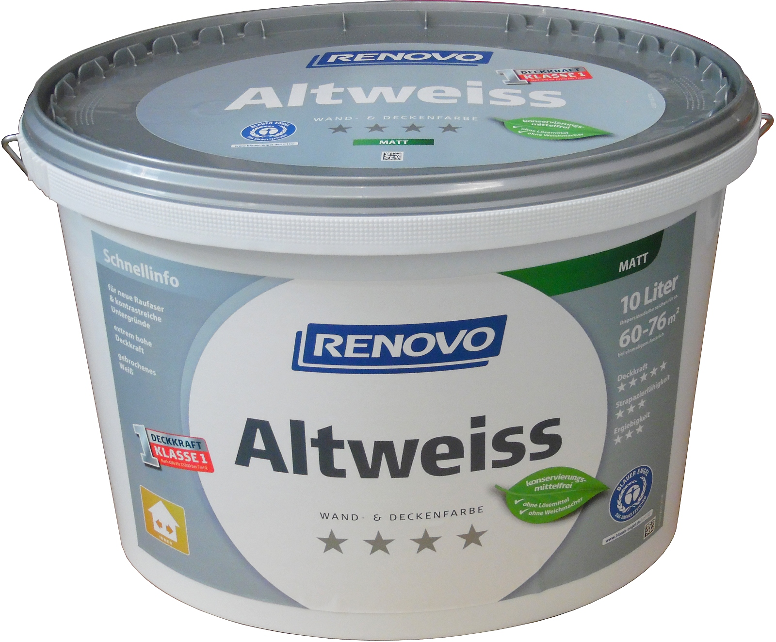 10L Renovo Wand- und Deckenfarbe Altweiß Matt 10L Renovo Wand- und Deckenfarbe Altweiß Matt