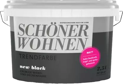 2,5L Schöner Wohnen - Trendfarbe Wandfarbe matt New Black 2,5L Schöner Wohnen -Trend Wandfarbe matt New Black