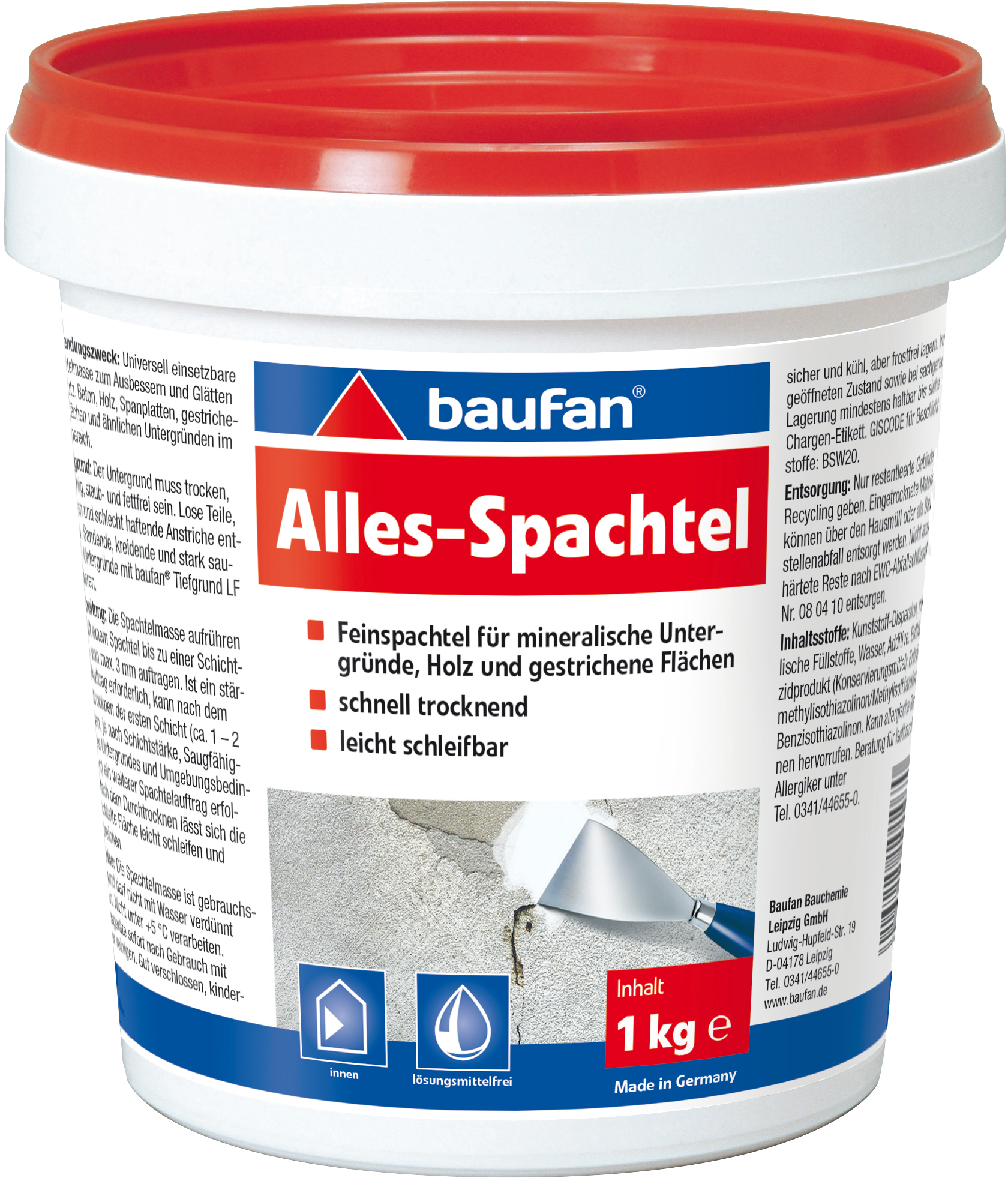 1 kg Baufan Fein- und Allesspachtel 1 kg Baufan Fein- und Allesspachtel