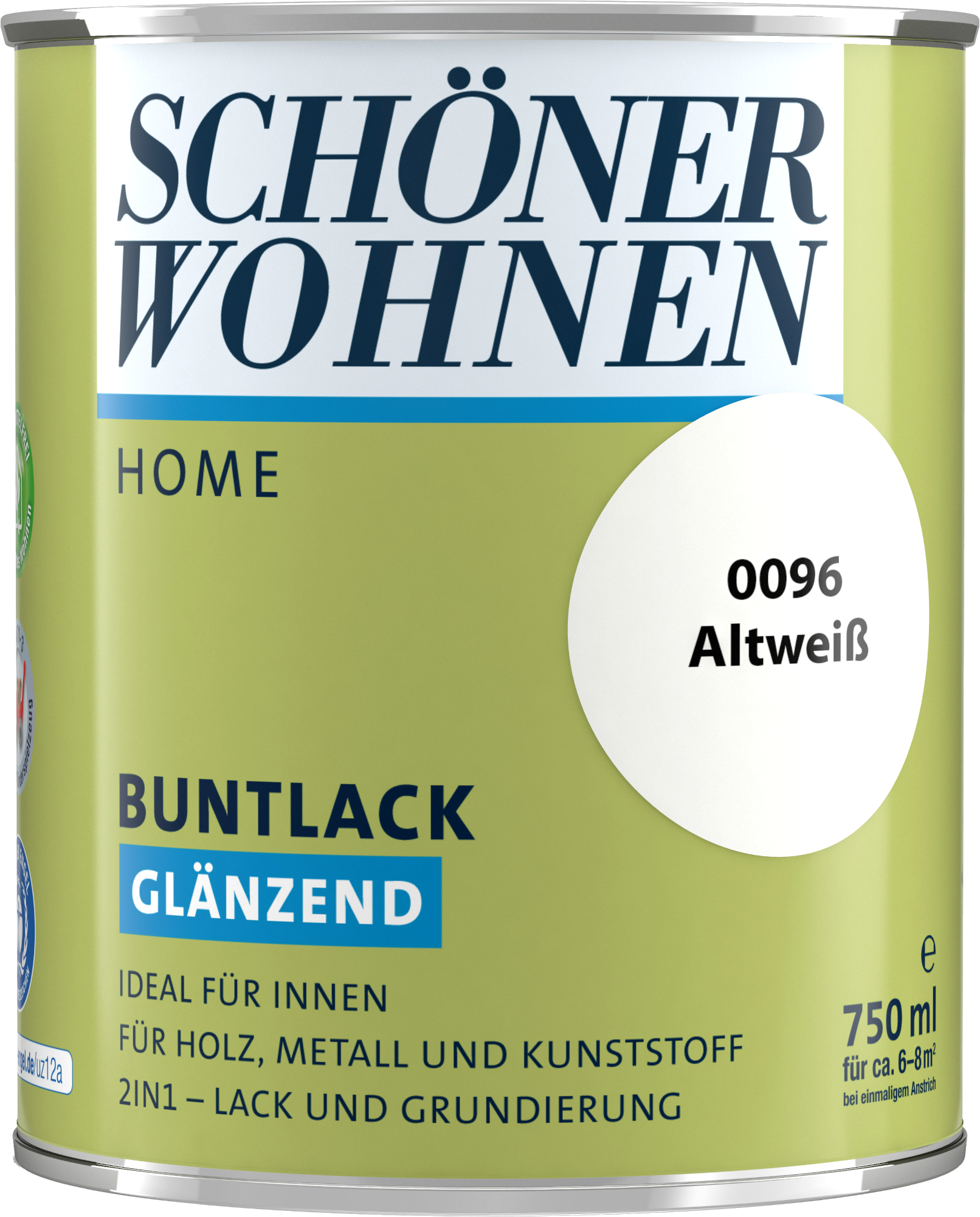 750ml Schöner Wohnen Home Buntlack glänzend, 0096 Altweiß 750ml Schöner Wohnen Home Buntlack glänzend, 0096 Altweiß