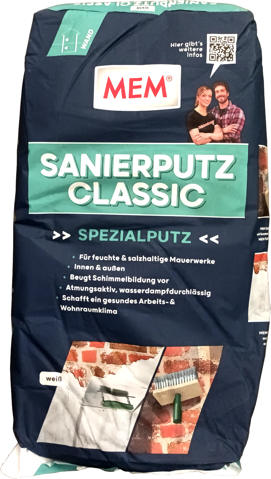 25Kg MEM Sanierputz Classic weiß 25Kg MEM Sanierputz Classic weiß