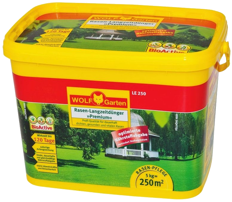 5kg Wolf-Garten LE 250  Rasen-Langzeitdünger Prem.