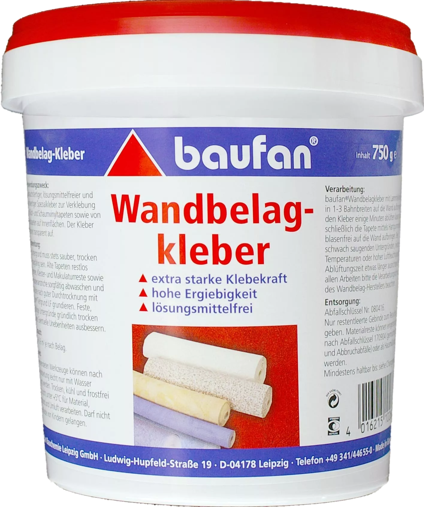 750g Wandbelag-Kleber, Vinyltapete, Textiltapete 750g Wandbelag-Kleber, Vinyltapete, Textiltapete