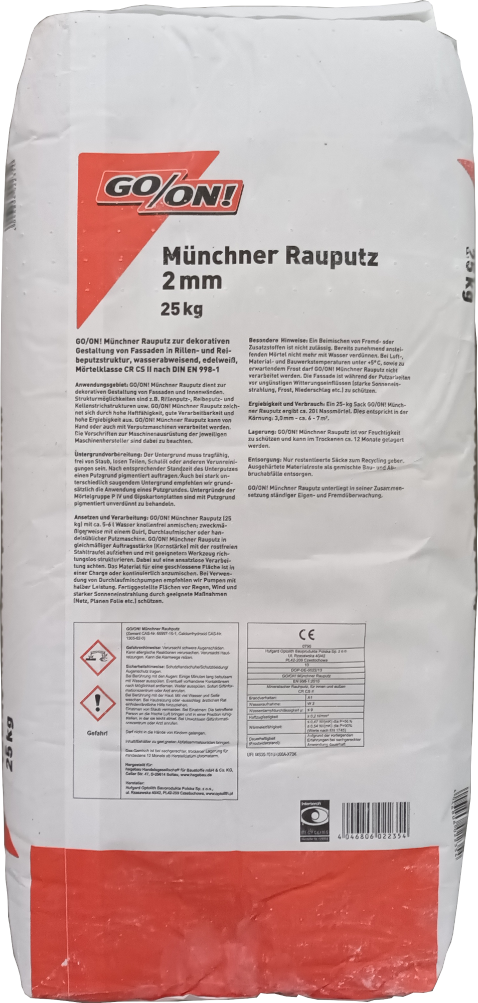 25kg GO/ON Münchner Rauputz Körnung 2mm 25kg GO/ON Münchner Rauputz Körnung 2mm