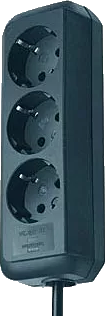 Steckdosenleiste 3-fach schwarz 1,4m H05VV-F 3G1,5 Steckdosenleiste 3-fach schwarz 1,4m H05VV-F 3G1,5