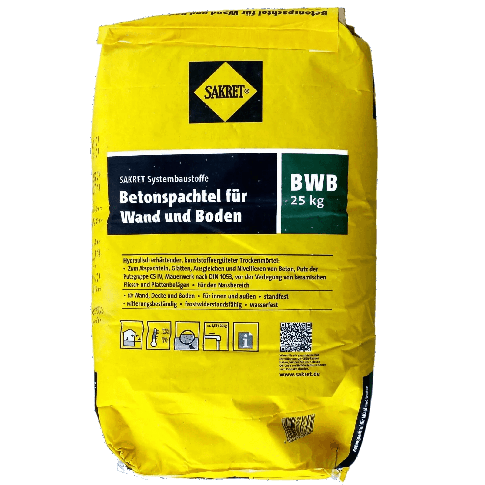 25kg Betonspachtel für Wand und Boden BWB, Sakret 25kg Betonspachtel für Wand und Boden BWB, Sakret