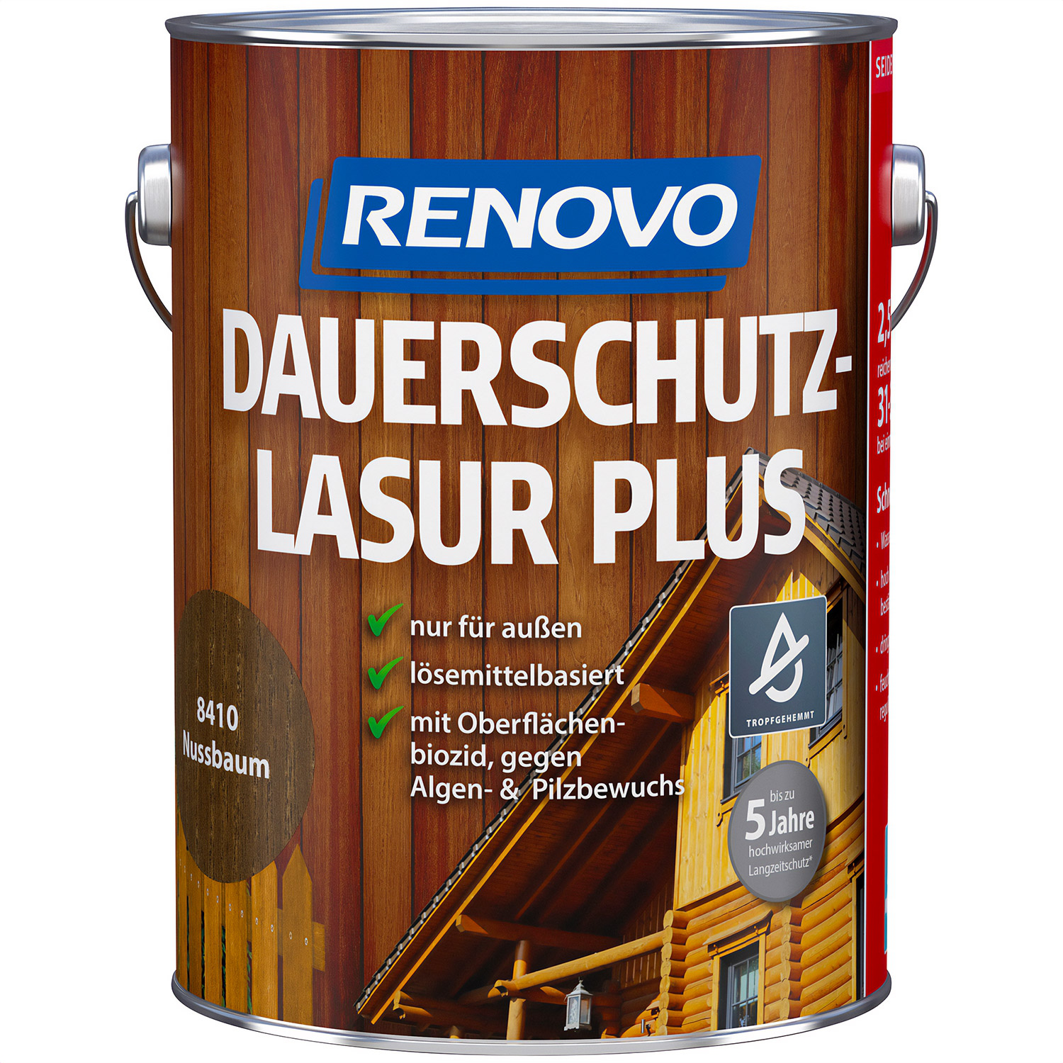 2,5L Renovo Dauerschutzlasur PLUS Nr.8410 Nussbaum 2,5L Renovo Dauerschutzlasur PLUS Nr.8410 Nussbaum