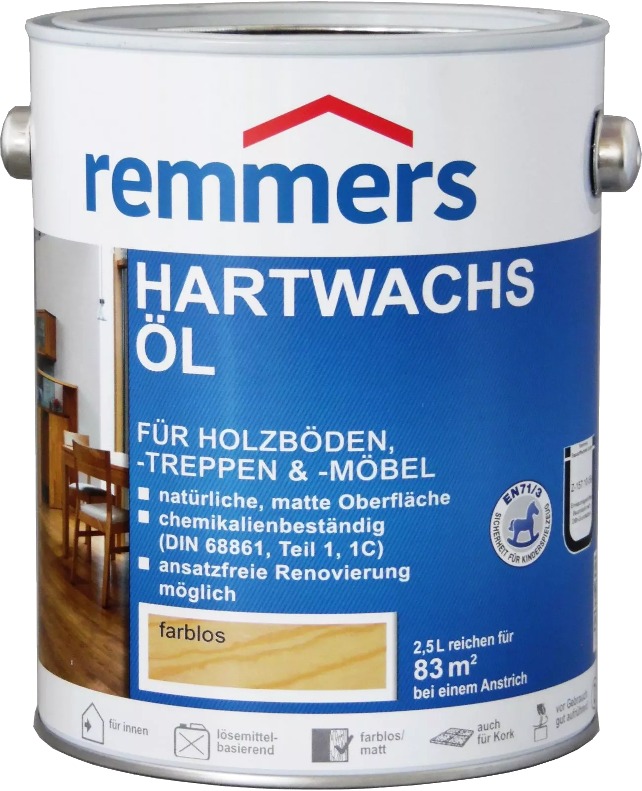 2,5L Remmers Hartwachsöl Farblos 2,5L Remmers Hartwachsöl Farblos