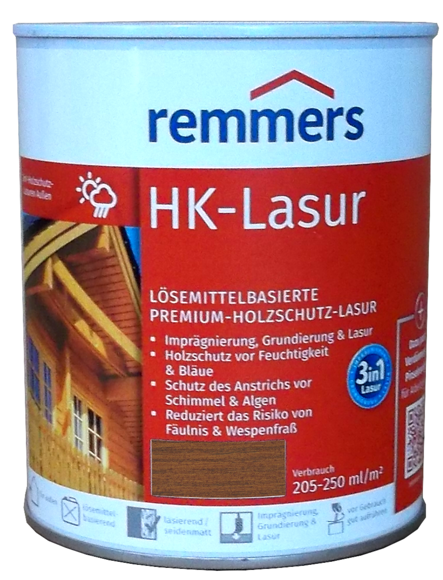 750ml Remmers HK Lasur Nussbaum