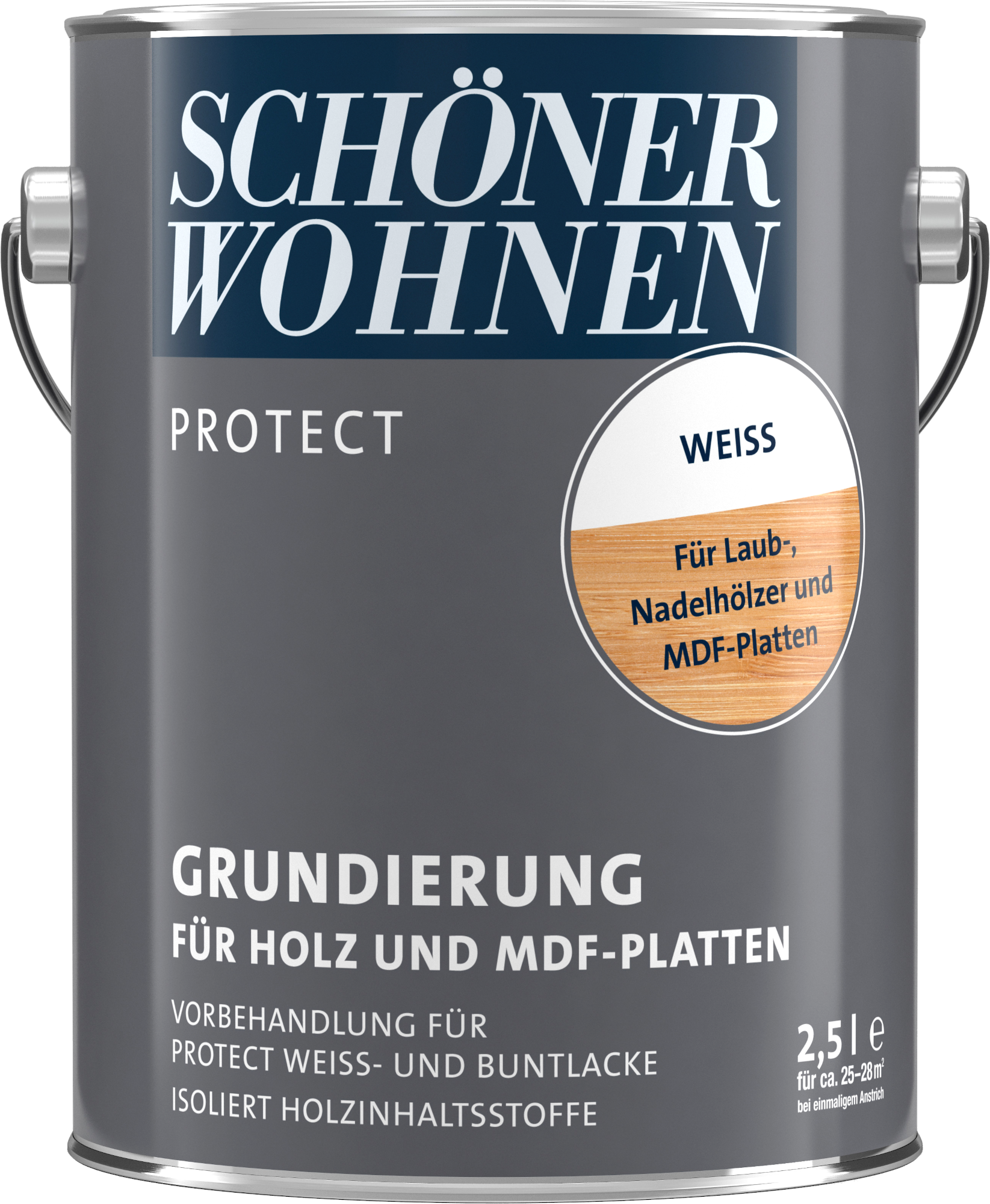 2,5L Schöner Wohnen Protect Grundierung für Holz und MDF-Platten weiss 2,5L Schöner Wohnen Protect Grundierung für Holz und MDF-Platten weiss