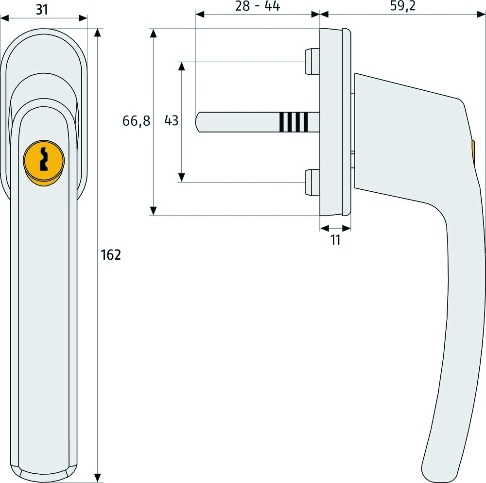 ABUS Abschließbarer Fenstergriff FG210 silber ABUS Abschließbarer Fenstergriff FG210 silber