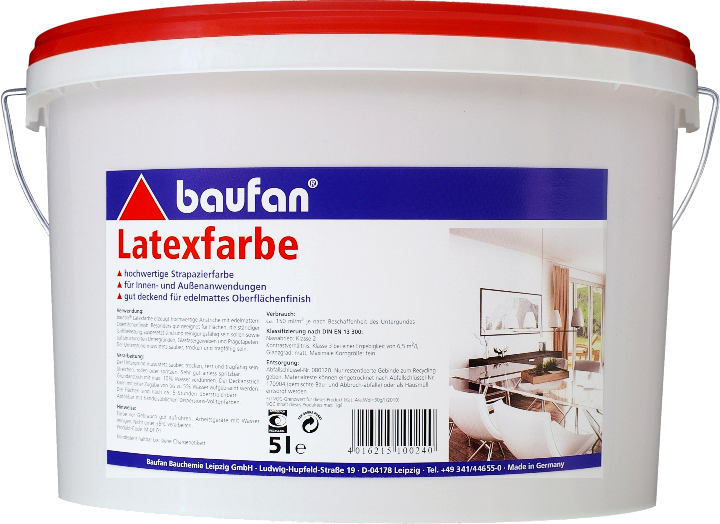 5 Liter BAUFAN Latexfarbe weiß 5 Liter BAUFAN Latexfarbe weiß