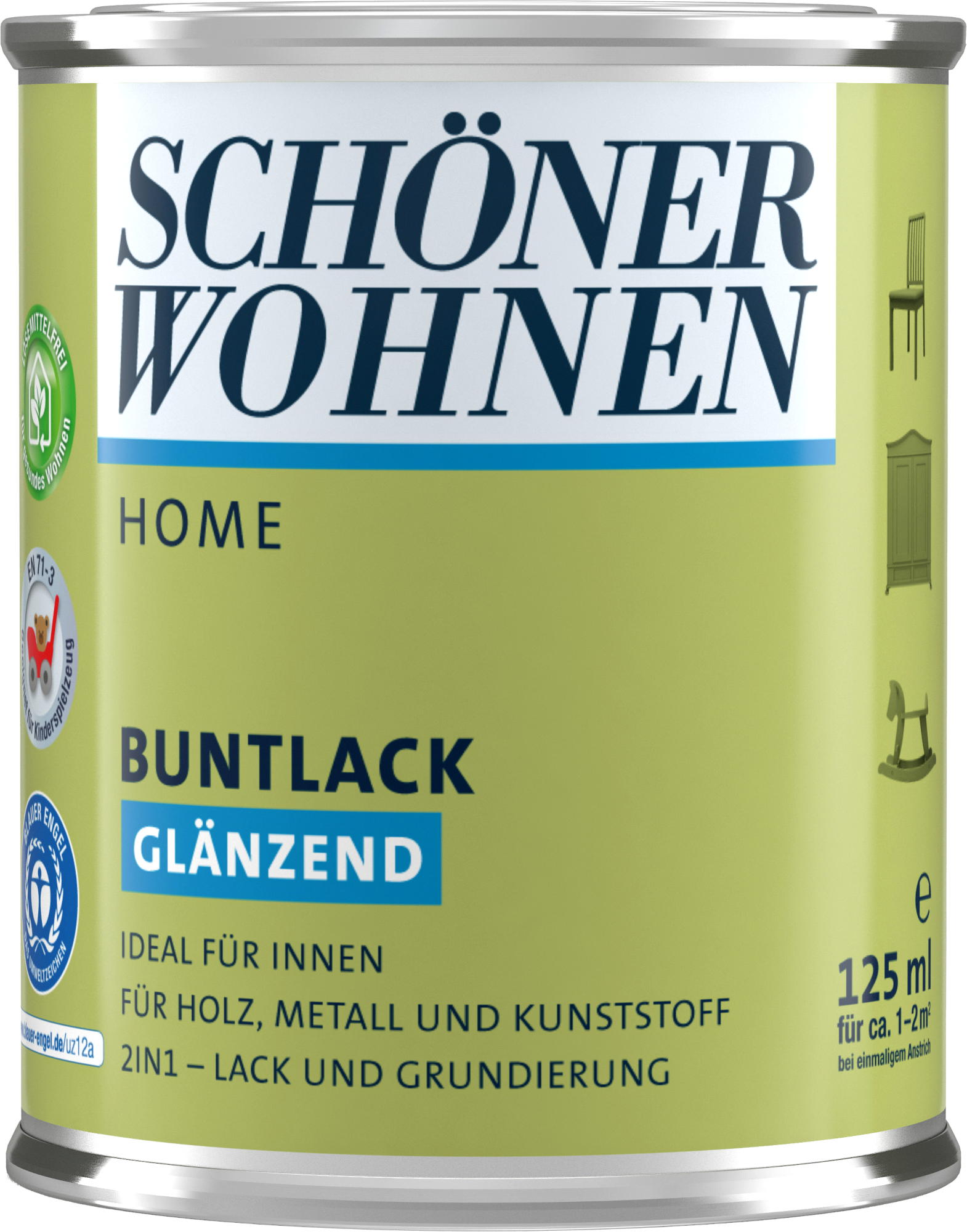 125ml Schöner Wohnen Home Buntlack glänzend, RAL 9001 Cremeweiß