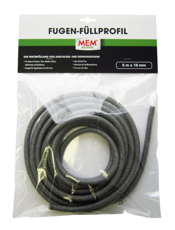 5m MEM Fugen-Füllprofil d=10mm 5m MEM Fugen-Füllprofil d=10mm