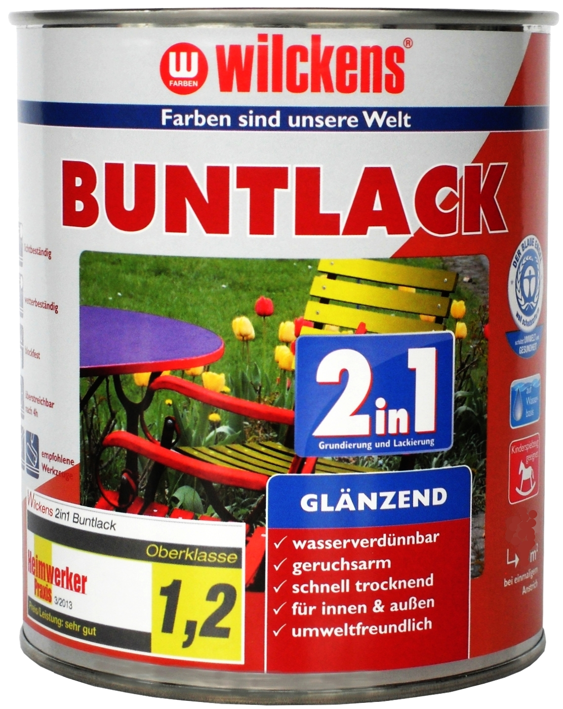 125ml Wilckens 2in1 Buntlack enzianblau 5010 glänzend