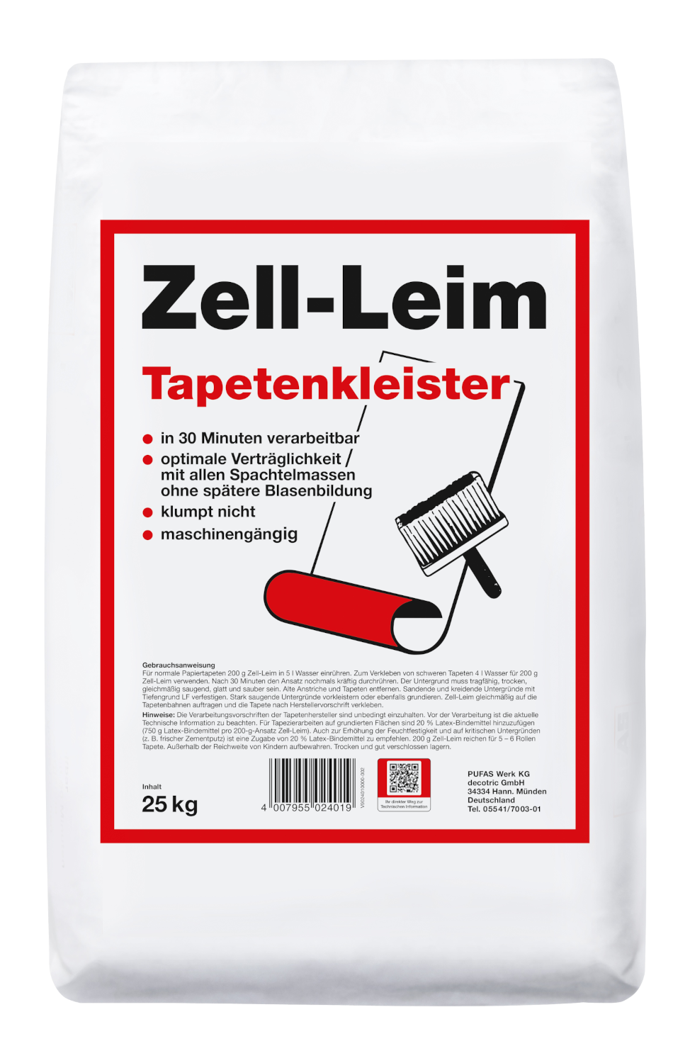 PUFAS KVS Zell-Leim Tapetenleim 25kg PUFAS KVS Zell-Leim Tapetenleim 25kg