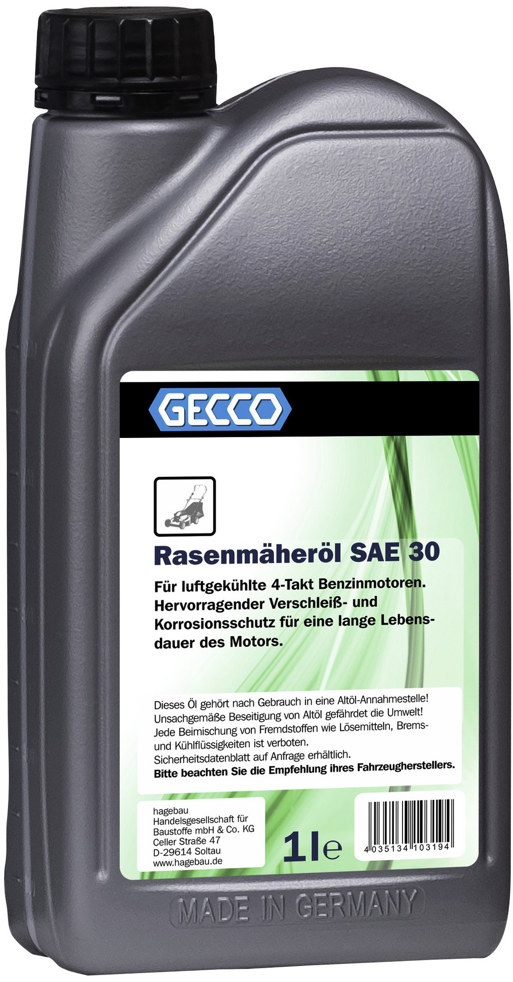 1L GECCO Rasenmäheröl SAE 30 1L GECCO Rasenmäheröl SAE 30