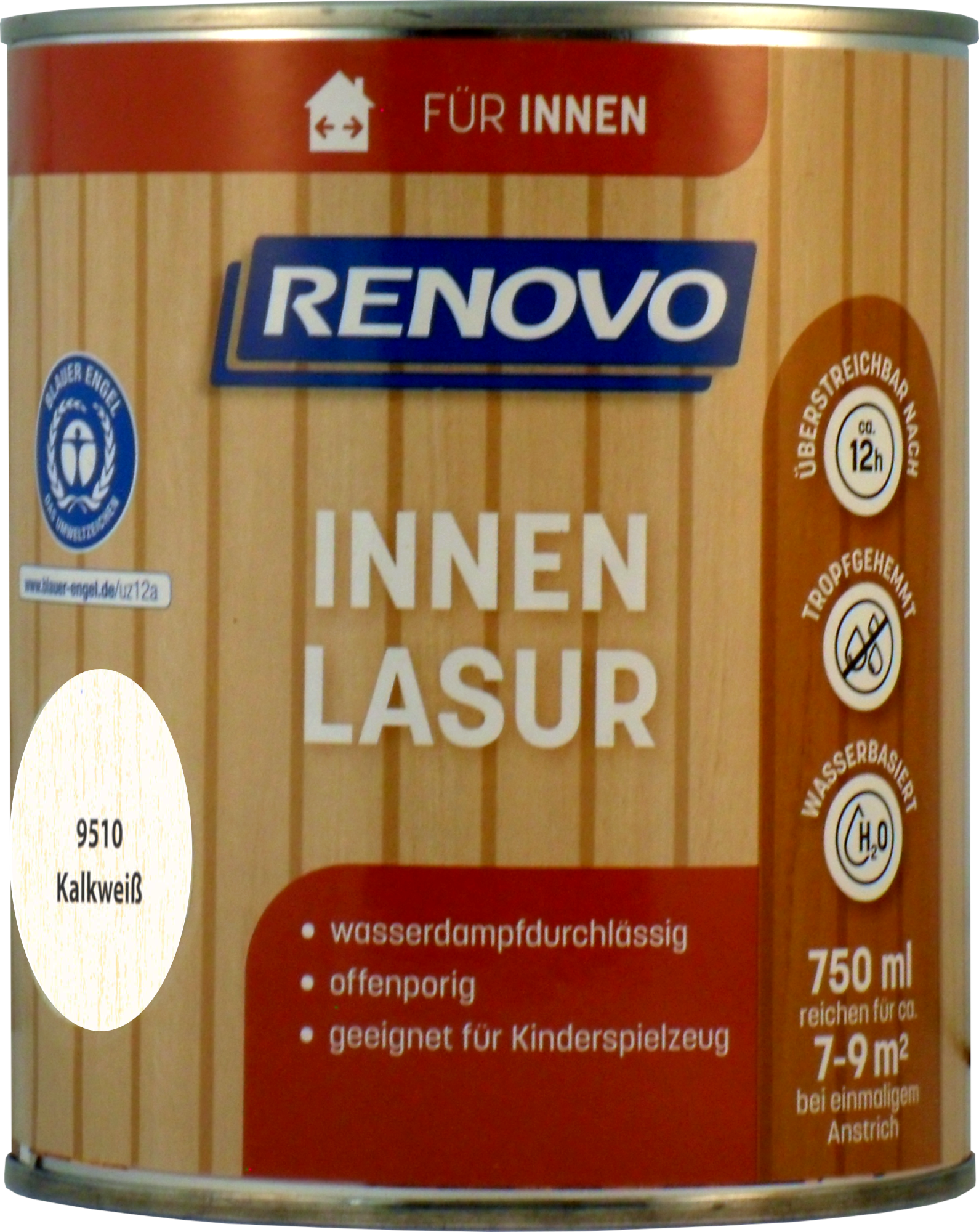 750ml Renovo Innenlasur / Wohnraumlasur Kalkweiß 750ml Renovo Wohnraumlasur kalkweiß