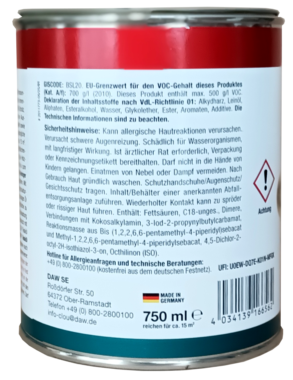 750ml Clou Teaköl Holzpflegeöl Holzöl Holzschutz farblos