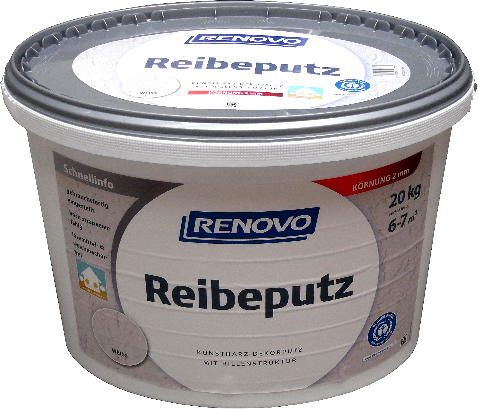 20kg Renovo Reibeputz 2mm Weiß innen/außen 20kg Renovo Reibeputz 2mm Weiß innen/außen