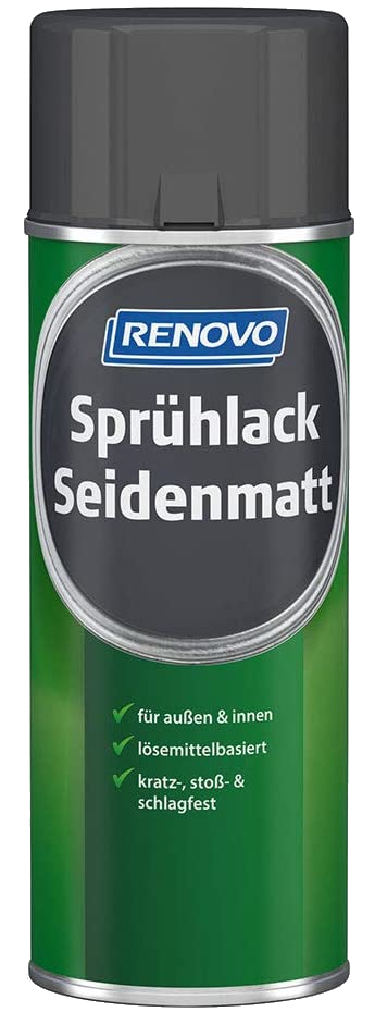 400ml Renovo Sprühlack Seidenmatt Silbergrau RAL7001 400ml Renovo Sprühlack Seidenmatt Silbergrau RAL7001