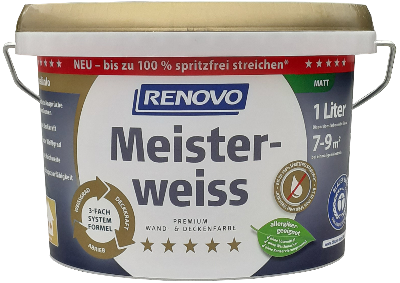 1 Liter Renovo Meisterweiss weiß 1 Liter Renovo Meisterweiss weiß