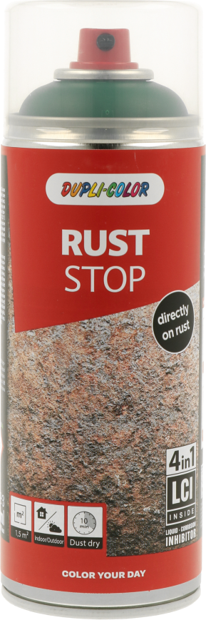 Dupli Color Rust Stop 4 in 1 Seidenmatt 400 ml RAL6005 Moosgrün Dupli Color Rust Stop 4 in 1 Seidenmatt 400 ml RAL6005 Moosgrün