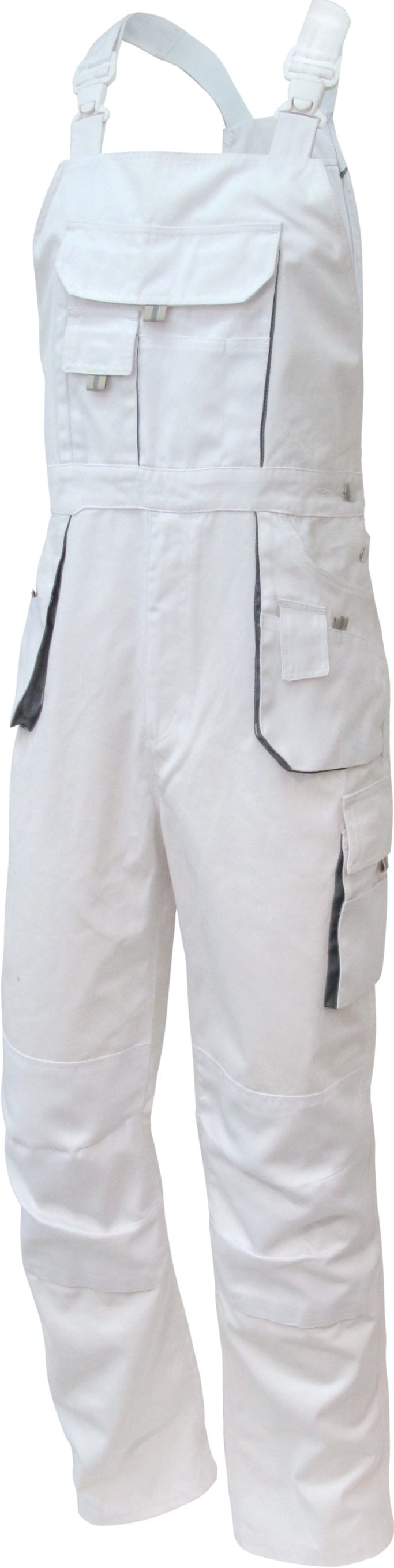 Triuso POWER Latzhose weiss/grau 270g Größe 44