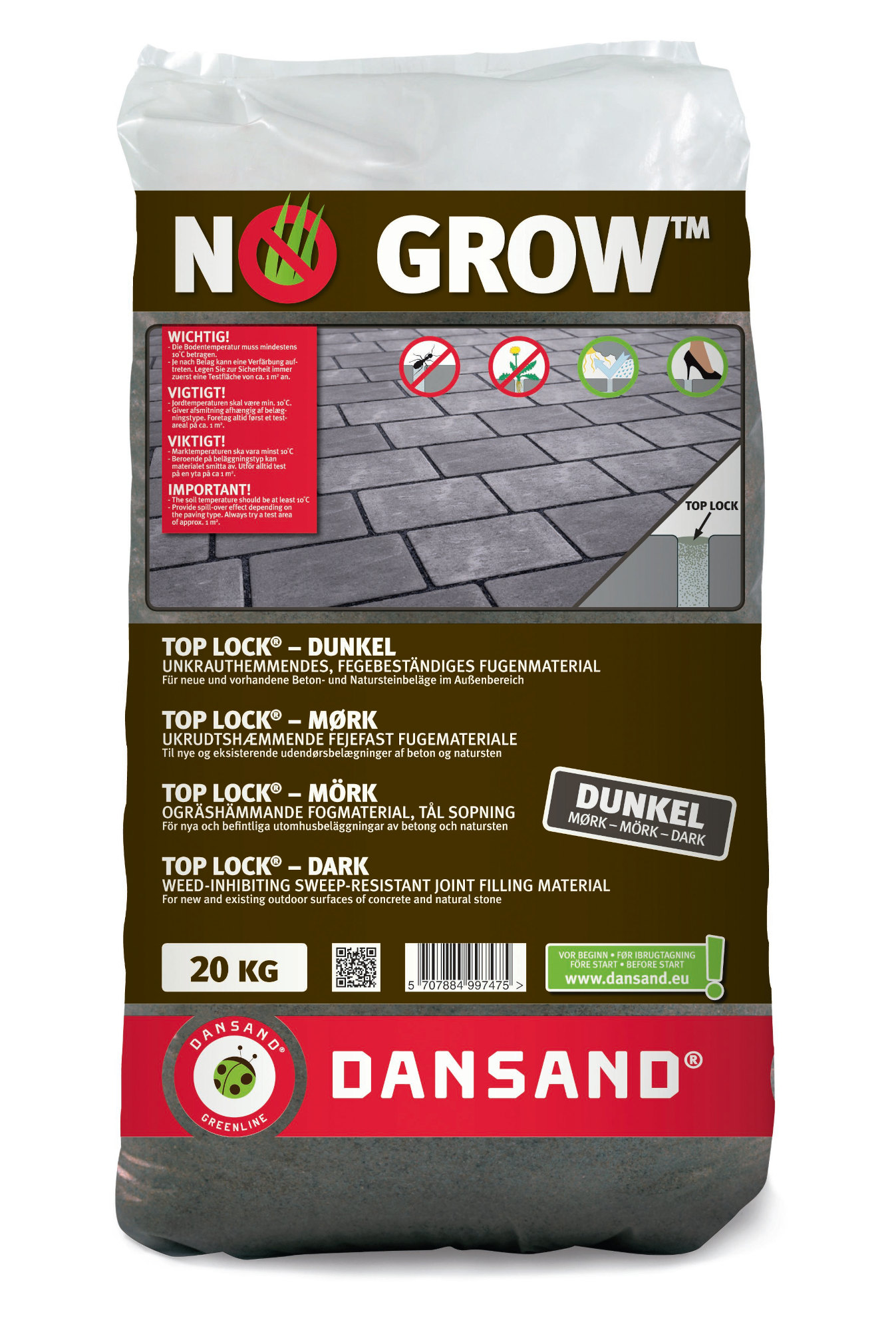 20kg Dansand® Top Lock No Grow dunkel Pflasterfugenmörtel 20kg Dansand® Top Lock No Grow dunkel Pflasterfugenmörtel