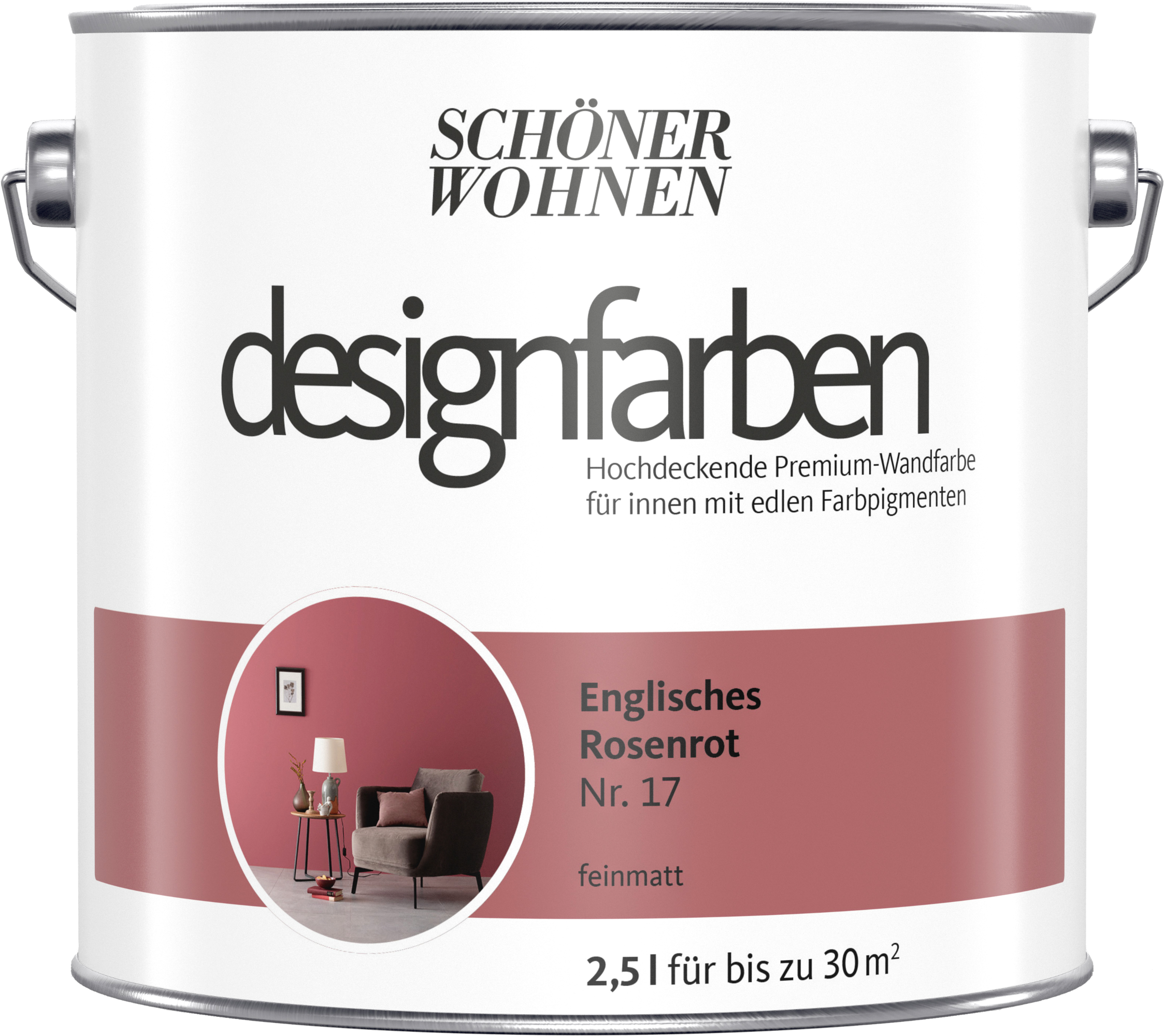 2,5L Schöner Wohnen Designfarbe Englisches Rosenrot 17 2,5L Schöner Wohnen Designfarbe Englisches Rosenrot 17